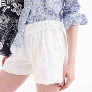 J. Crew white linen shorts